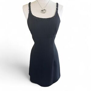 Byer Too! Elegant Black Mini Dress with Embellished Straps Size 9